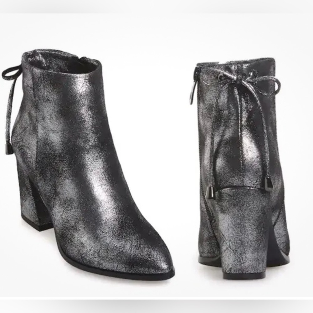 Monroe & Main Marble Winter Fashion  Booties Ankle Boots Silver Glitter